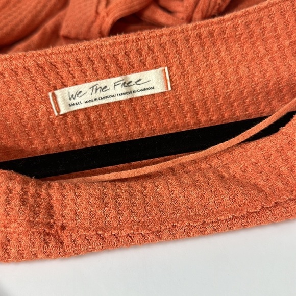 Free People North Shore Thermal Tunic Top Orange Small - Picture 4 of 6